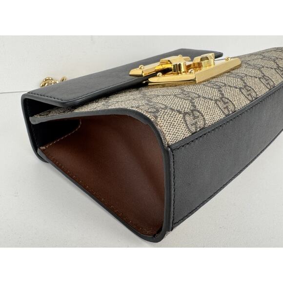 Gucci GG Supreme Padlock Small Shoulder Bag Brown and Black B-6 - Picture 7 of 16